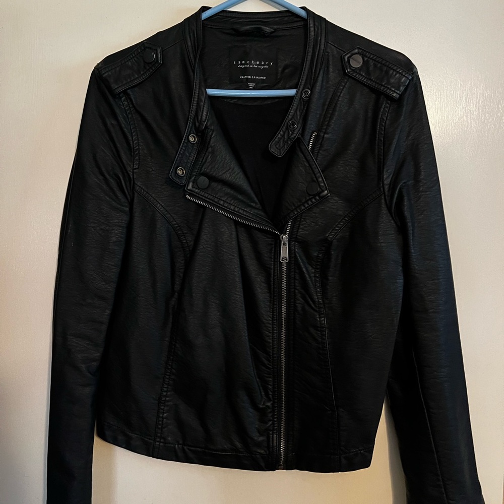 Faux leather jacket size medium womens